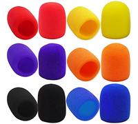 6 Pack Foam Mic Cover Handheld Microphone Windscreen Household KTV Non-disposable Microphone Sponge Cover Blowout Cover Windproof Sponge Cover (6 Color)