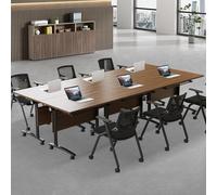 6-Pack Folding Conference Table 55.1in Portable Flip Top Training Tables with Wheels Modern Meeting Room Tables for Office Classroom & Business Events