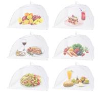 6 Pack Food Tents/Food Covers for Outdoor Mesh Screen Include 6 Standard (17"X 17") Collapsible and Reusable Mesh Food Covers for Outside, Picnic Accessories, BBQ