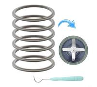 6-Pack For Blender Gasket Replacement with Lip for 600W 900W Extractor Juicer, Food-Grade Rubber Seal Rings, Deep Grey Washer Parts with Removal Hook