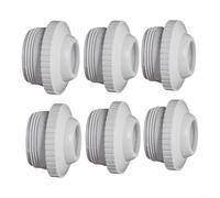 6-Pack For Hayward SP1419E 1-Inch Pool Return Jet Fitting with Bull's Eye | Nozzle, White Bull\'s Eye Nozzle, Precise Flow Control, Resistant, Fits 1-1/2 Inch Return Jets