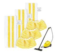 6 Pack for Karcher EasyFix microfibre floor cloths, with Karcher EasyFix SC3, SC4, SC5 Steam Cleaner, Washable and Reusable Microfibre Pads (Yellow-3+3)