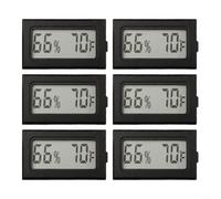 6 Pack For Mini Digital Hygrometer Thermometer For Indoor Jars Home Room Office Garage Basement Temperature Humidity Monitor Gauge Fahrenheit
