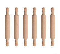 6 Pack for MINI Wooden Rolling Pins 14x2cm Natural Wood Handheld Dough Rollers for Kids Baking Cooking Crafts