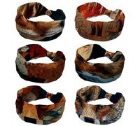 6 Pack Forest Fox Autumn (3) Wide Headbands for Women