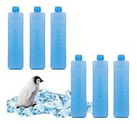 6 Pack Freeze Blocks for Cool Boxes & Air Con Units, Reusable 200ml Ice Packs - BPA-Free Thickened Gel Cooler Packs for Lunch Bags, Camping, Caravans | Long-Lasting Chill Packs (Blue)