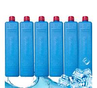 6 Pack Freezer Blocks for Cool Bags, Reusable Air Conditioner Fan Ice Crystal Box, Long Lasting Ice Packs for Cool Box, 200ml Icebag ForLunch Boxes for Shipping Preservation Road Trip Fishing Camping