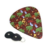 6 Pack Frogs and Mushrooms Guitar Picks - 0.46 0.71 0.93 mm Includes Cool Guitar Picks Thin Medium Heavy Thickness, Electric Guitar Picks for Acoustic Guitar Bass Ukulele