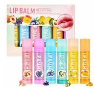 6 Pack Fruit Lip Balm Set, Moisturizing Lip Balm Sticks with Natural Fruit Extracts, Assorted Flavors Multipack, On-the-Go Hydration Care, Giftable for Girls and Kids (6pcs)