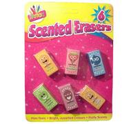 6-Pack Fruity Scented Erasers Colourful Novelty Fruit Rubbers for Kids Non-Toxic & Smudge-Free - Fun Stationery Gift for School, Party Bags & Rewards Assorted Sweet Scents.