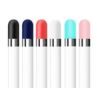 [6 Pack] Fudda Replacement Cap for Apple Pencil 1st Generation - Silicone Protective Cap Cover Compatible with iPad Pro 9.7/10.5/12.9 Pen (Black, Navy, Red, White, Mint, Pink)