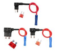 6 Pack Fuse Tap Kit, Assorted Piggy Back Fuse Connectors 12V, Compact Mini Circuit Adapter with 10A Blade Fuses, Reliable Blade Fuses Holder for Vehicles and Boats