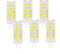 6 Pack G4 LED Bulbs 5W, AC/DC 12V, Equivalent to G4 50W traditionalBulb, Cool White 6500K, 500LM, Non-Dimmable, Bi-Pin Base Energy Saving Bulb, for Home Lighting, Chandelier, Cabinet [Energy Class F]