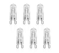 6 Pack G9 Halogen Bulbs, Warm White, Oven Bulb, 25W 230V, Resistant to 500°C