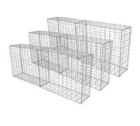 6 Pack Gabion Baskets Wire Cages Mesh Outdoor Stone Garden 100 x 80 x 30cm