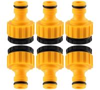 6 Pack Garden Hose Tap Connector - Dual Size 3/4" & 1/2" BSP Threaded Adapter, 2-in-1 Plastic Water Pipe Connector for Outdoor Faucet, Tap Fitting