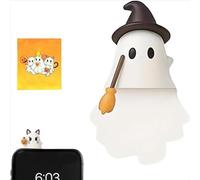 6 Pack Ghost Phone Charms for Tops Cute Phone Charms Halloween Decorations Stick-On Halloween Ghost and Pumpkin Top Mini Figure Set (All)