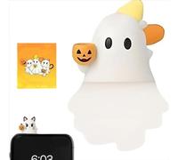6 Pack Ghost Phone Charms for Tops Cute Phone Charms Halloween Decorations Stick-On Halloween Ghost and Pumpkin Top Mini Buddy Figure Set (D)