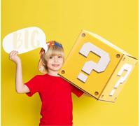 6 Pack Giant 11.8x11.8 Inch Question Boxes for Video Game Birthday Party Supplies | Cardboard Party Favor Boxes for Kids Video Games, Baby Shower & Family Reunion Activities