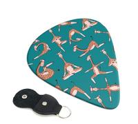 6 Pack Giraffes Doing Various Yoga Guitar Picks, Bass Electric Acoustic Guitar Ukulele Accessories, Thin Guitar Picks Plectrums with Organizer Bag