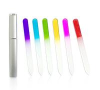 6 Pack Glass Nail File with Case Professional Crystal Nail File Glass Fingernail Files Double-Sided Manicure Tool for Natural Nails