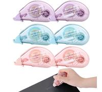 6 Pack Glue Roller Tape, Double Sided 6m Adhesive Glue Tape Roller for Cards Photo Crafting Journal Scrapbook Accessories