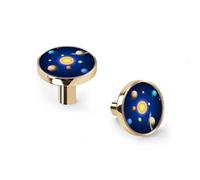 6 Pack Gold Drawer Pulls & Wall Hooks, Unqine Handles for Cabinet Wardrobe, Solar System Planets Around Sun Design, Zinc Alloy Kitchen Bathroom Home Decor Hardware