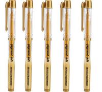 6 Pack Gold Gel Pens, Metallic Fine Tip Pens for Writing on Cards, Artists Drawing & Sketching, 1.0mm Gold Ink Rollerball for Coloring Black Paper