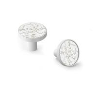 6 Pack Gold Marble Granite Texture Luxury Stone Cabinet Knobs and Wall Hooks, White Base Solid Zinc Alloy Drawer Pulls, Modern Handle for Kitchen, Bathroom, Dresser Cabinet Hardware