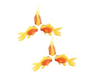 6 Pack Gold,orange Artificial Aquarium Fishes Fake Fish Plastic Fish Aquarium Moving Fishes Ornament Decoration Orange Goldfish for Aquarium Fish Tank Aquarium Décor Thematic Ornaments,Aquarium Décor