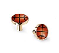 6 Pack Golden Drawer Pulls & Wall Hooks, Unqine Handles for Cabinet Wardrobe, Basketball Texture Design, Zinc Alloy Kitchen Bathroom Home Decor Hardware