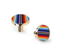 6 Pack Golden Drawer Pulls & Wall Hooks, Unqine Handles for Cabinet Wardrobe, Mexican Serape Stripes Colorful Design, Zinc Alloy Kitchen Bathroom Home Decor Hardware