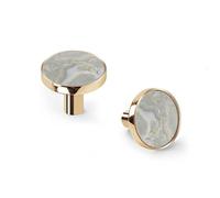 6 Pack Golden Drawer Pulls & Wall Hooks, Unqine Handles for Cabinet Wardrobe, Pale Green Agate-Like Stone Texture Design, Zinc Alloy Kitchen Bathroom Home Decor Hardware