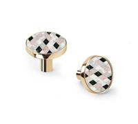 6 Pack Golden Drawer Pulls & Wall Hooks, Unqine Handles for Cabinet Wardrobe, Pink White Black Marble Design, Zinc Alloy Kitchen Bathroom Home Decor Hardware