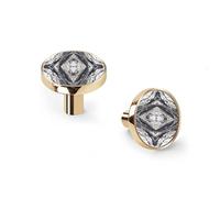 6 Pack Golden Drawer Pulls & Wall Hooks, Unqine Handles for Cabinet Wardrobe, Symmetric Marble Pattern Design, Zinc Alloy Kitchen Bathroom Home Decor Hardware