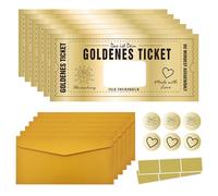 6 Pack Golden Ticket Scratch Off Card, Scratch Reveal Card, Valentine's Card for Him, Personalised Cinema Tickets, Birthday Concert Deliveroo Gift Card