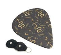 6 Pack Gothic Funny Golden Snake Moon Guitar Picks - 0.46 0.71 0.93 mm Includes Cool Guitar Picks Thin Medium Heavy Thickness, Electric Guitar Picks for Acoustic Guitar Bass Ukulele