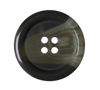 6 Pack Green 20mm Round Faux Horn Plastic Buttons with 4 Holes - Ideal for Coats, Jackets, Cardigans (32L)