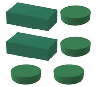 6 Pack Green Floral Foam Block for Artificial Flowers Round Dry Wet Floral Foam Block Florist Foam for Fresh Flower Diy Flower Arrangment Arts Craft Wedding