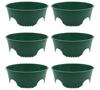 6 Pack Green Plant Isolation Barriers, Plastic Root Guards Soil Conservation and Pest Control, Water Saving Shields Garden Landscaping Flower Pots Vegetable Beds Quick Installation(6pcs)