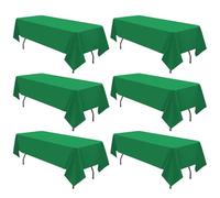 6 Pack Green Rectangle Table Cloths for 6 Foot Table,60 x 102 Inch Tablecloth,Wrinkle Resistant Washable Fabric Tablecloth,Polyester Table Cover for Dining Table Buffet Party and Wedding