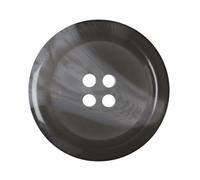 6 Pack Grey 20mm Round Faux Horn Plastic Buttons with 4 Holes - Ideal for Coats, Jackets, Cardigans (32L)