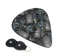 6 Pack Grim Reaper Tombstones Pattern Guitar Picks - 0.46 0.71 0.93 mm Includes Cool Guitar Picks Thin Medium Heavy Thickness, Electric Guitar Picks for Acoustic Guitar Bass Ukulele