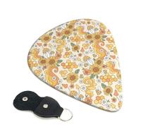 6 Pack Groovy Hippie Flower Mushrooms Guitar Picks, Bass Electric Acoustic Guitar Ukulele Accessories, Thin Guitar Picks Plectrums with Organizer Bag