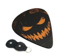 6 Pack Grunge Halloween Pumpkin Guitar Picks, Bass Electric Acoustic Guitar Ukulele Accessories, Thin Guitar Picks Plectrums with Organizer Bag