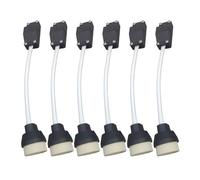 6 Pack GU10 Lamp Holder Ceramic Socket Base with Terminal Block Cable | JaneYi GU10 Bulb Socket Connector with Insulation Sleeve for LED and Halogen Lamps Replacement Adapter Lighting Fixture