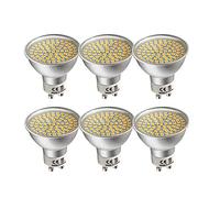 6 Pack GU10 LED Light Bulb 4W, Equivalent 40 Watt Halogen, 80 LED Chips, 400 Lumen, 120° Beam Angle, Warm White 3000K, AC 220-240V, Non Dimmable