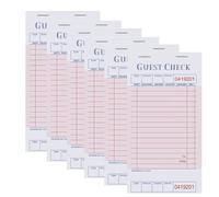 6 Pack Guest Checks Books, Server Note Pads, Waitress Order Notepad, Food Receipt Book, Waitress Notepad for Restaurants Food Order, 50 Sheets/Pad, Red Guest Check.