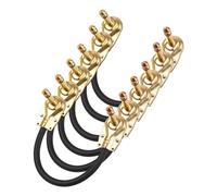 6 Pack Guitar Patch Cables, Single Dual Channel DI Switch Noise Reduction with Right Angle Pancake Type Connectors for Music Recording