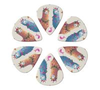 6-Pack Guitar Picks 0.46mm, Alpaca Llama Printed Guitar Plectrums for Acoustic Guitar, Electric Guitar, Bass